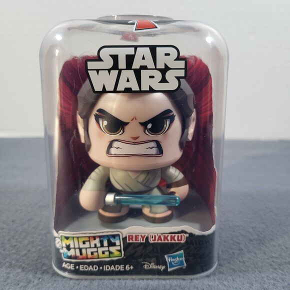 Disney Hasbro Star Wars Mighty Muggs Rey (Jakku) Figure 3 Face Settings NEW - Picture 3 of 8